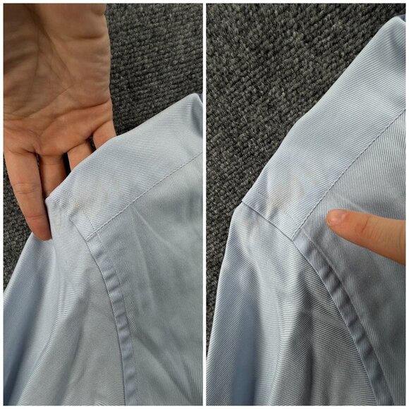 Eton Slim 17 Blue Twill Button Up Dress Shirt Men Cotton Long Sleeve Designer ** - Picture 14 of 16